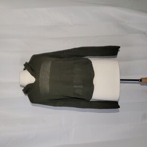 Crocheted olive green cropped sweater size Large